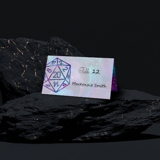 RPG Dice | Nebula Fantasy Retro Tabletop PnP Gamer Platzkarte