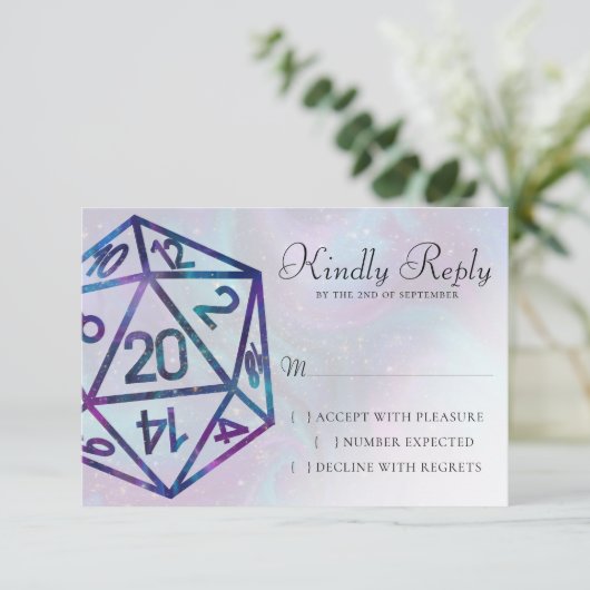 RPG Dice | Nebula Fantasy Retro Tabletop PnP Gamer RSVP Karte (Stehend Vorderseite)