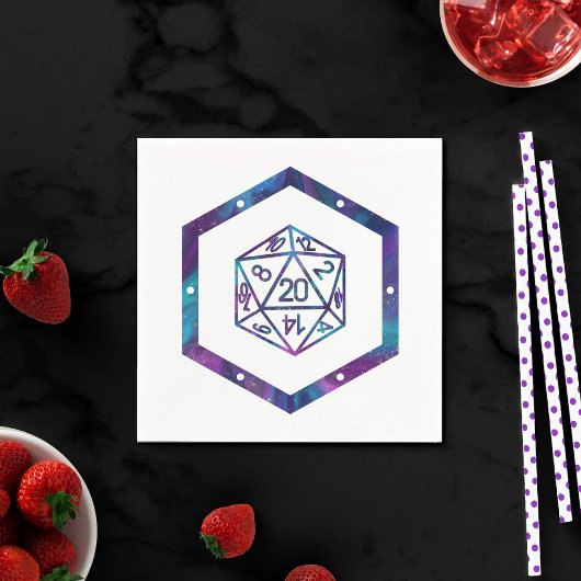 RPG Dice | Nebula Fantasy Retro Tabletop PnP Gamer Serviette