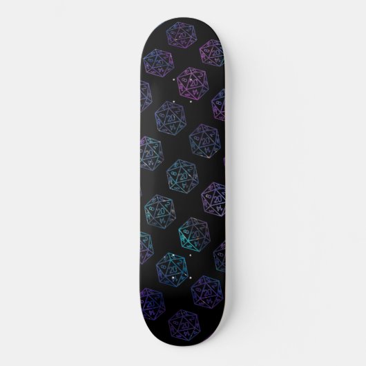 RPG Dice | Nebula Fantasy Retro Tabletop PnP Gamer Skateboard (Vorderseite)