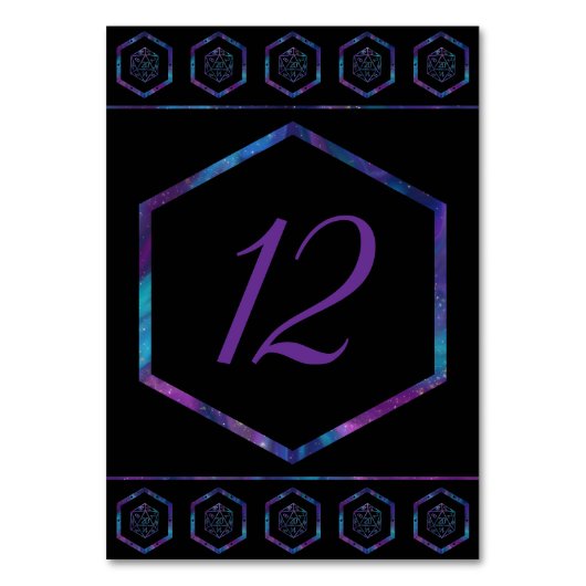 RPG Dice | Nebula Fantasy Retro Tabletop PnP Gamer Tischnummer (Vorderseite)