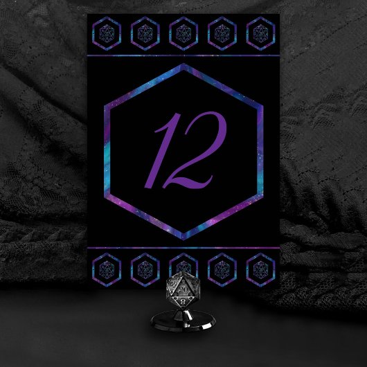 RPG Dice | Nebula Fantasy Retro Tabletop PnP Gamer Tischnummer