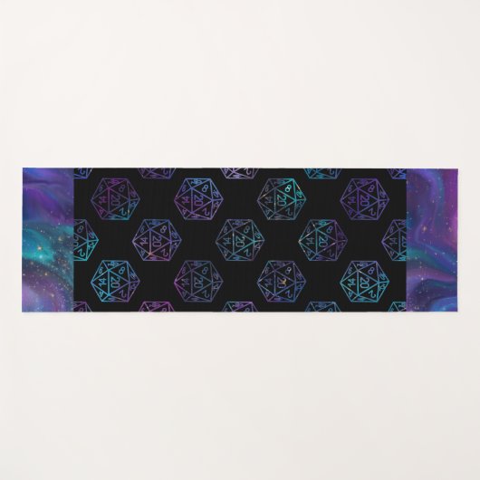 RPG Dice | Nebula Fantasy Retro Tabletop PnP Gamer Yogamatte (Vorderseite (Horizontal))