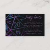 RPG Dice | Nebula Fantasy Tabletop Gamer Empfang Begleitkarte (Vorderseite)