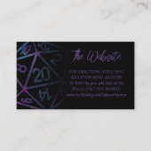 RPG Dice | Nebula Fantasy Tabletop Gamer Website Begleitkarte (Vorderseite)