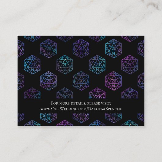 RPG Dice | Nebula Fantasy Tabletop Gut wollen Begleitkarte (Rückseite)