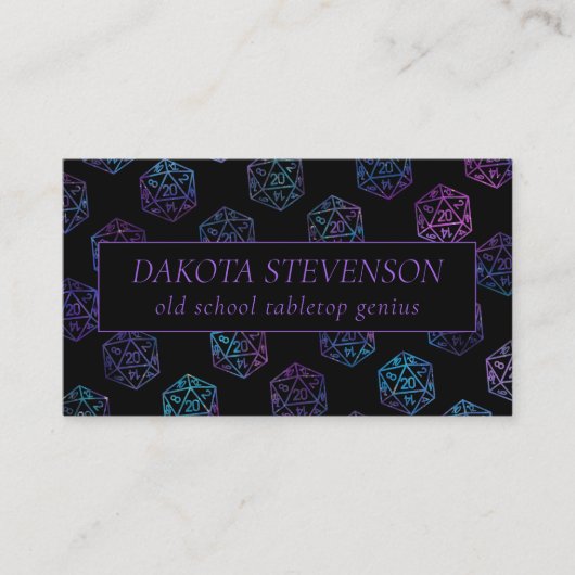 RPG Dice | Nebula Fantasy Tabletop PnP Roleplayer Visitenkarte (Vorderseite)