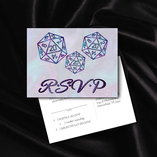 RPG Dice | Nebula Fantasy Tabletop UAWG Einladungspostkarte