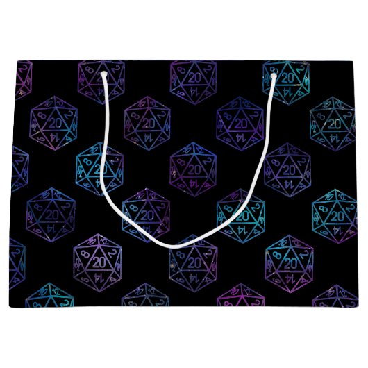 RPG Dice | Nebula Old School Tabletop Player Große Geschenktüte (Vorderseite)