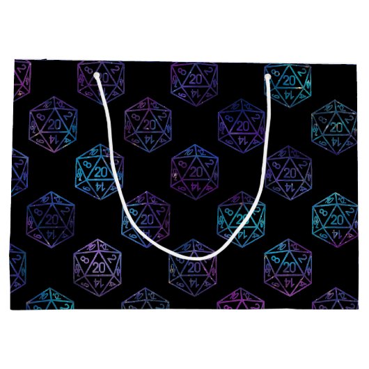 RPG Dice | Nebula Old School Tabletop Player Große Geschenktüte (Rückseite)