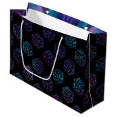 RPG Dice | Nebula Old School Tabletop Player Große Geschenktüte (Vorderseite Schrägansicht)