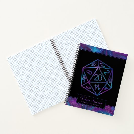 RPG Dice | Nebula Tabletop PnP Gamer Graph Paper Notizblock (Innenseite)