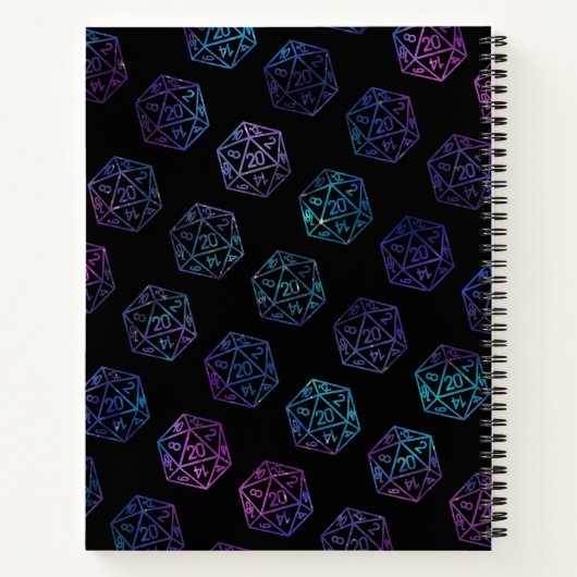 RPG Dice | Nebula Tabletop PnP Gamer Graph Paper Notizblock (Rückseite)