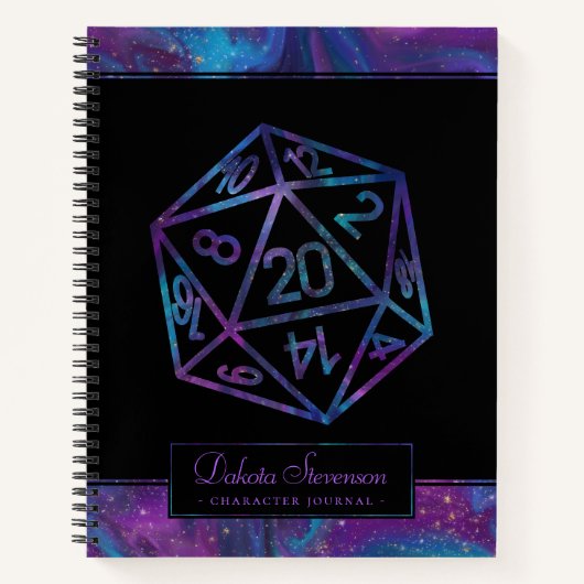 RPG Dice | Nebula Tabletop PnP Gamer Graph Paper Notizblock (Vorderseite)