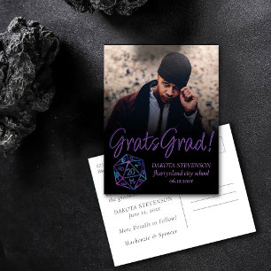 RPG Dice Nebula Tabletop Retro Gamer Abschluss Ankündigungspostkarte