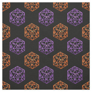 RPG Dice   Orange Lila Halloween Tabletop Gamer Stoff
