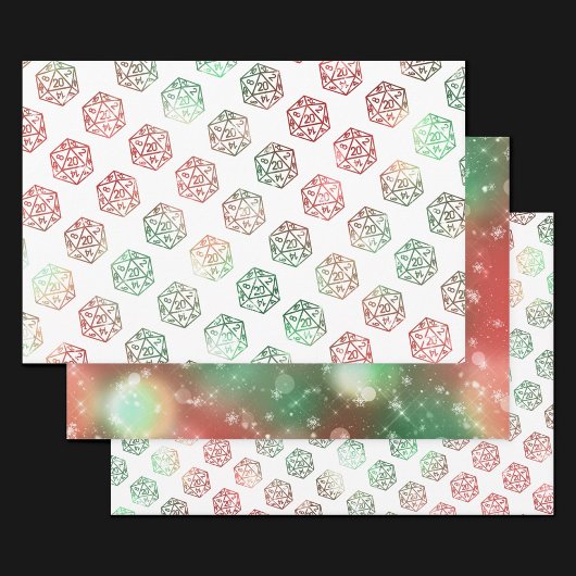 RPG Dice | PnP-Rollenspieler für rote und grüne Ta Geschenkpapier Set