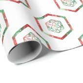 RPG Dice | Red and Green Christmas Fantasy Gamer Geschenkpapier (Rolleneckpunkt)