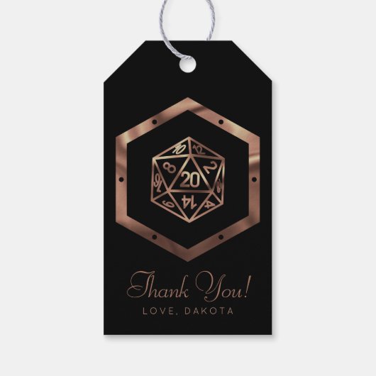 RPG Dice | Rolleplayer für Kupfer Geschenkanhänger (Rückseite)