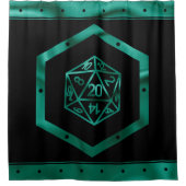 RPG Dice | Teal Green Retro Tabletop Roleplayer Duschvorhang (Vorderseite)