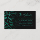 RPG Dice | Website von Emerald Fantasy Tabletop Ga Begleitkarte (Vorderseite)