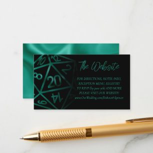 RPG Dice Website von Emerald Fantasy Tabletop Ga Begleitkarte