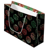 RPG Dice | XMAS Fantasy Retro Tabletop PnP Gamer Große Geschenktüte (Vorderseite Schrägansicht)
