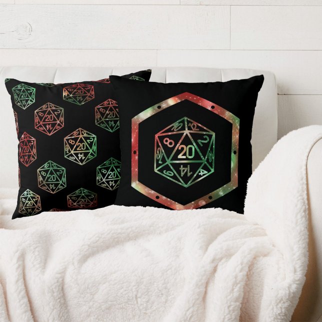 RPG Dice | XMAS Fantasy Retro Tabletop PnP Gamer Kissen (Von Creator hochgeladen)