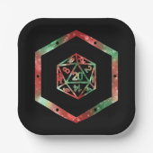 RPG Dice | XMAS Fantasy Retro Tabletop PnP Gamer Pappteller (Vorderseite)