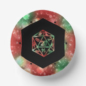 RPG Dice | XMAS Fantasy Retro Tabletop PnP Gamer Pappteller (Vorderseite)