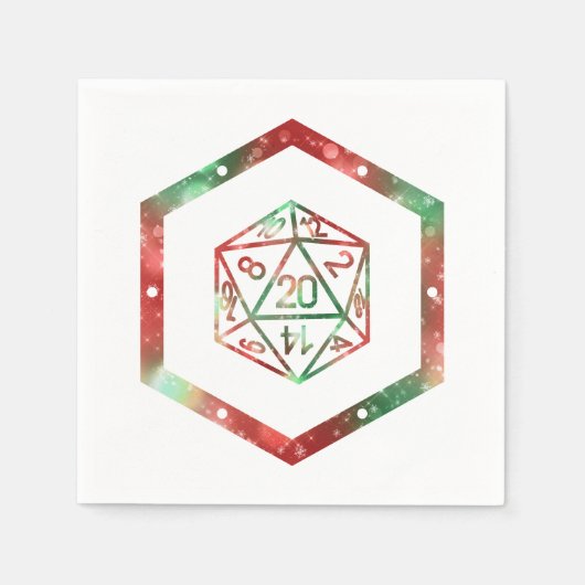 RPG Dice | XMAS Fantasy Retro Tabletop PnP Gamer Serviette (Vorderseite)