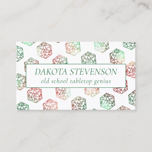 RPG Dice | XMAS Fantasy Tabletop Gamer Branding Visitenkarte (Vorderseite)