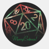 RPG Dice | XMAS Fantasy Tabletop Gamer Custom Runder Aufkleber (Vorderseite)