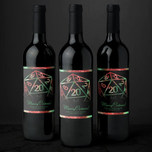 RPG Dice   XMAS Fantasy Tabletop Gamer Custom Weinetikett