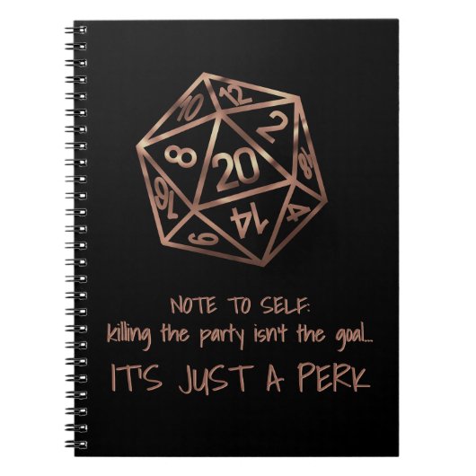 RPG-DM-Spaß | Gamer Killing the Party ist ein Perk Notizblock (Vorderseite)