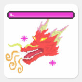 RPG-Drache Quadratischer Aufkleber (Vorderseite)