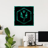 RPG Dragon | Emerald Fantasy Tabletop Gamer Dice Poster (Heimbüro)