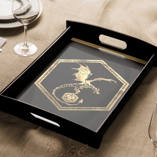 RPG Dragon | Gold Fantasy Tabletop PnP Gamer Dice Seidenpapier