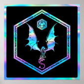 RPG Dragon | Holo Fantasy Tabletop PnP Gamer Dice Poster (Vorne)