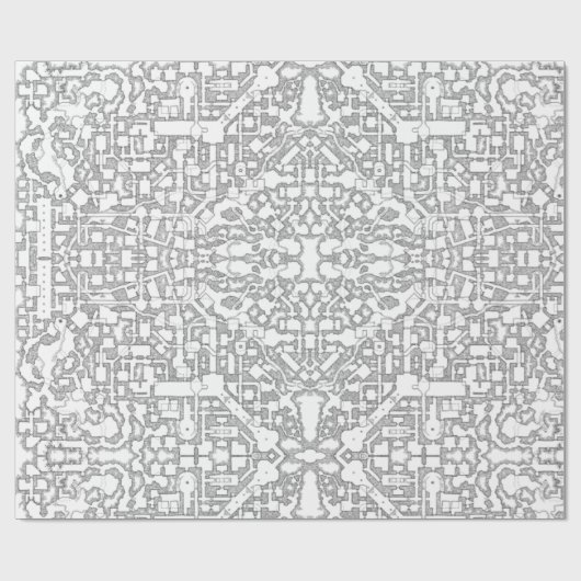 RPG Dungeon Map Wrapping Paper Geschenkpapier (Flach)