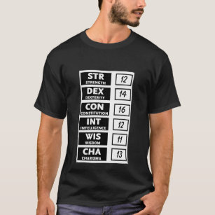 RPG-Fähigkeits-Kerbe (Schwarzes u. Weiß) T-Shirt