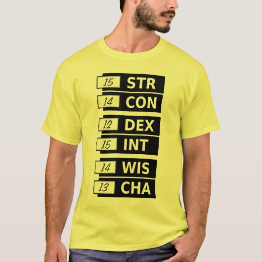 RPG-Fantasie-Fähigkeits-Kerben STR WIS CHA des T-Shirt (Vorderseite)