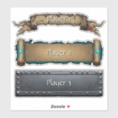 RPG Fantasy-Namensschild-Aufkleber-Set Aufkleber (Blatt)