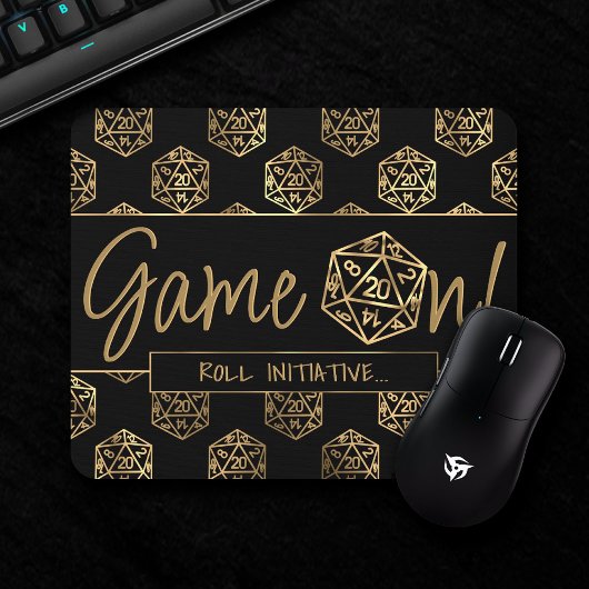RPG-Game | Gold Fantasy Tabletop Retro Gamer Mousepad