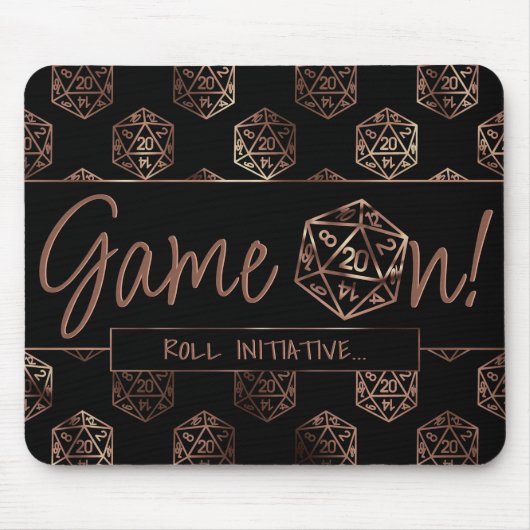 RPG-Game | Kupfer Fantasy Tabletop Gamer Dice Mousepad (Vorne)