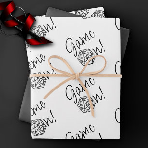 RPG Game On   Fantasy Tabletop Retro Gamer Würfel Geschenkpapier Set