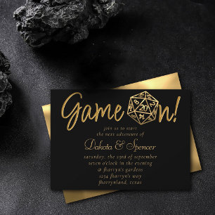 RPG Game On   Gold Fantasy Pen-&-Paper Retro Gamer Einladung