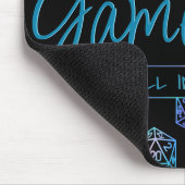 RPG Game On | Holo Retro Tabletop Roleplayer Dice Mousepad (Ecke)