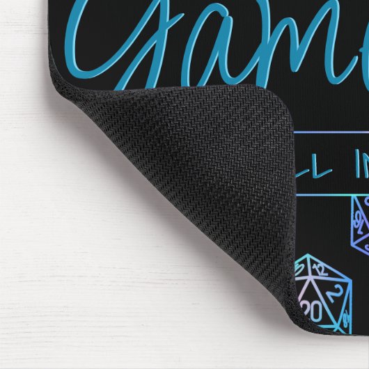 RPG Game On | Holo Retro Tabletop Roleplayer Dice Mousepad (Ecke)