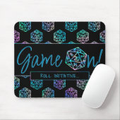 RPG Game On | Holo Retro Tabletop Roleplayer Dice Mousepad (Mit Mouse)